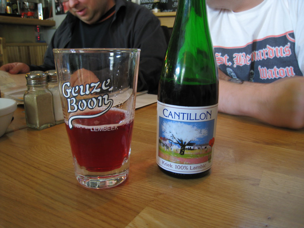A ruby fruit beer in a goblet